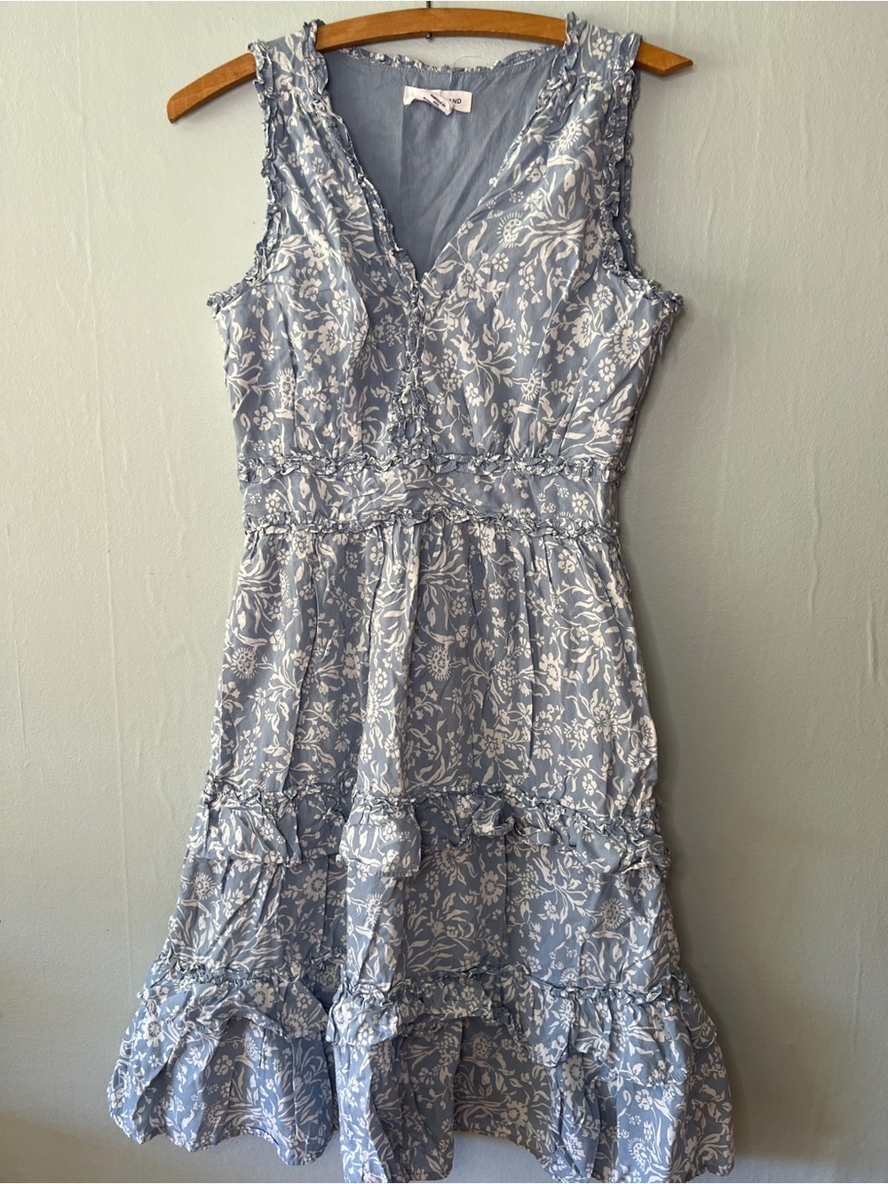 Lucky Brand Blue and White Floral Midi Dress